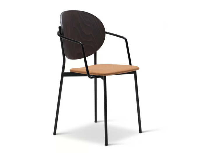 COCO METAL 358-M - Stackable steel chair with armrests _ Origins 1971